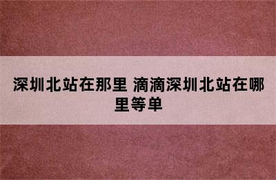 深圳北站在那里 滴滴深圳北站在哪里等单